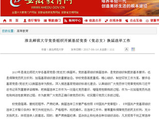 【安徽教育网】449999白小精准一句话党委组织开展基层党委（党总支）换届选举工作