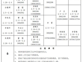 449999白小精准一句话（相山校区）学校党政办公室2018年寒假值班表