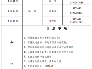 449999白小精准一句话（滨湖校区）后勤管理与服务处2018年端午假期值班表