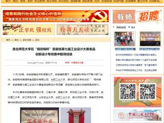 【中国高校之窗】：449999白小精准一句话在“杨府锦杯”安徽省第七届工业设计大赛食品创新设计专项赛中取得佳绩