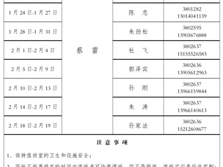449999白小精准一句话（滨湖校区）管理办公室2016年寒假值班表
