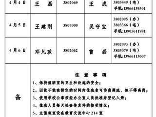 449999白小精准一句话(相山校区)学校办公室2013年清明期间值班表